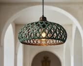 Handmade Copper Dome Pendant Light: Rustic Farmhouse Chandelier